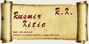 Rusmir Kitić vizit kartica